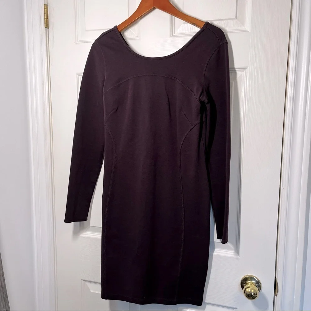 ATHLETA Purple Illusion Long Sleeve Dress Size Medium - Picture 2 of 8